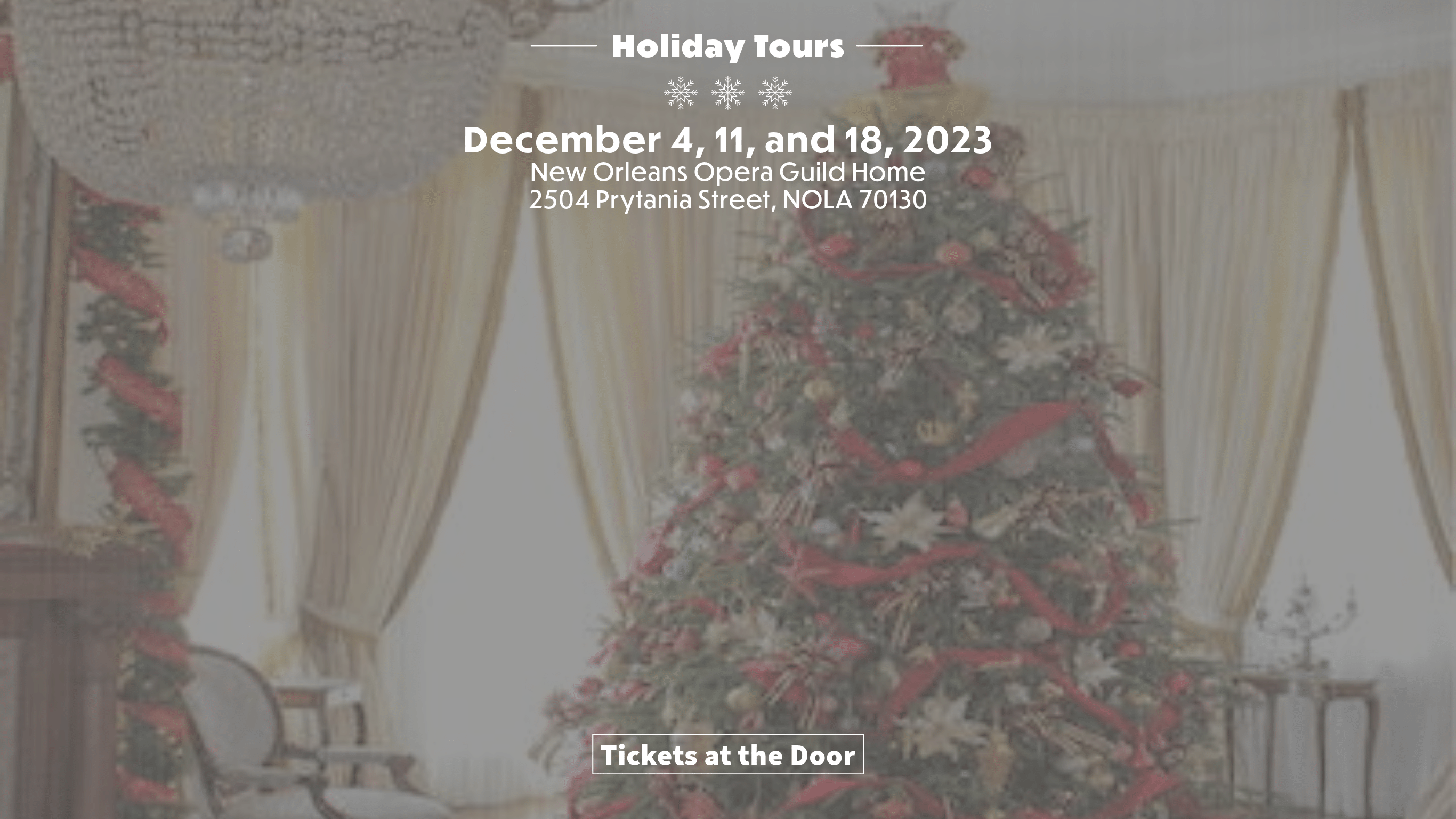 Holiday Tours!